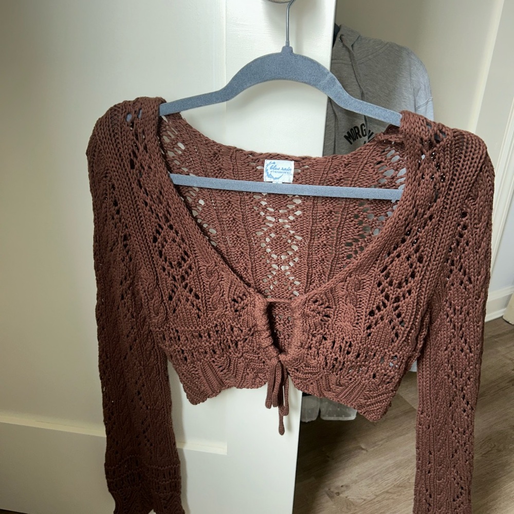Blue Rain Chocolate Knit Cardigan